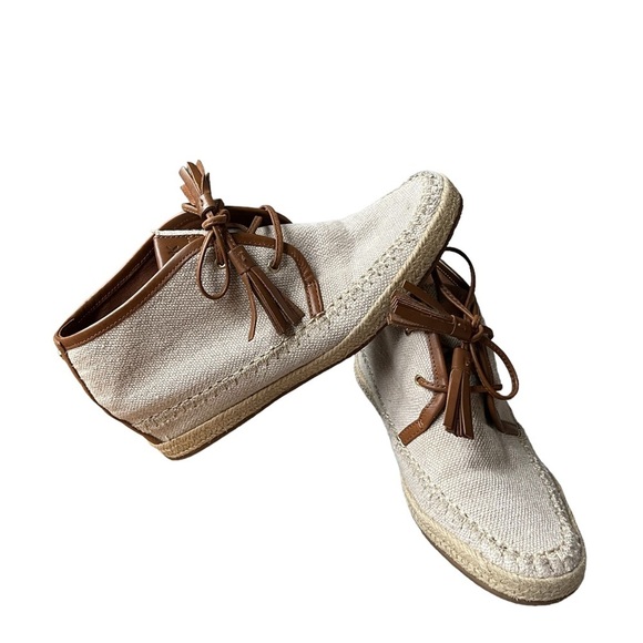 Michael Kors Kendrick Brown Leather Lace‎ Up Wedge Moccasin Style Bootie Size:10 - Picture 1 of 13